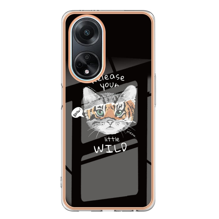 For OPPO A98 Electroplating Marble Dual-side IMD Phone Case(Natural Growth) - OPPO Cases by PMC TechLife | Online Shopping South Africa | PMC TechLife | Buy Now Pay Later Mobicred