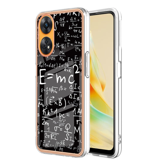 For OPPO Reno8 T 4G Electroplating Marble Dual-side IMD Phone Case(Equation) - OPPO Cases by PMC Jewellery | Online Shopping South Africa | PMC Jewellery | Buy Now Pay Later Mobicred