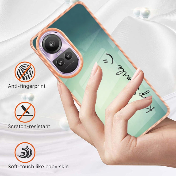 For OPPO Reno10 Pro 5G Global Electroplating Marble Dual-side IMD Phone Case(Smile) - OPPO Cases by PMC Jewellery | Online Shopping South Africa | PMC Jewellery | Buy Now Pay Later Mobicred