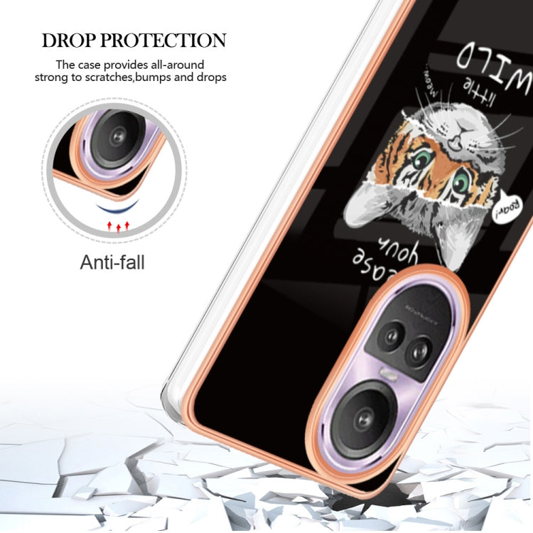 For OPPO Reno10 Pro 5G Global Electroplating Marble Dual-side IMD Phone Case(Natural Growth) - OPPO Cases by PMC TechLife | Online Shopping South Africa | PMC TechLife | Buy Now Pay Later Mobicred