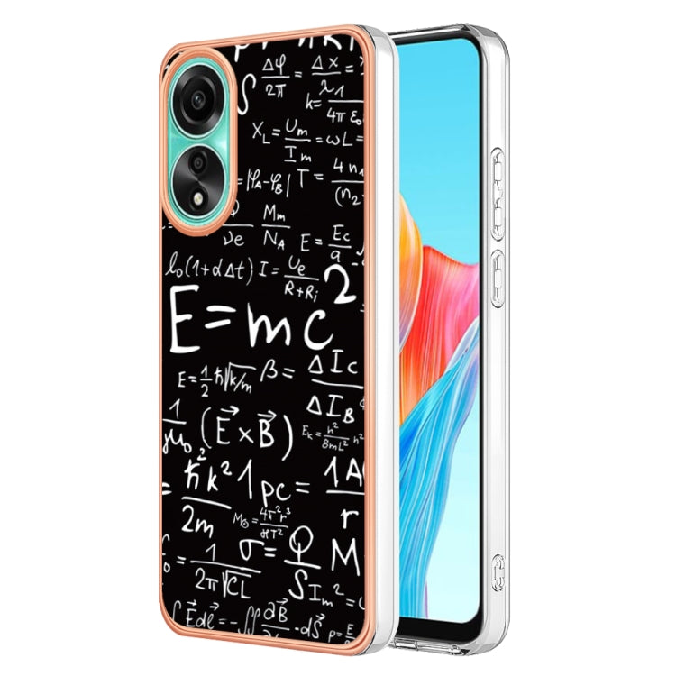 For OPPO A78 4G Electroplating Marble Dual-side IMD Phone Case(Equation) - OPPO Cases by PMC Jewellery | Online Shopping South Africa | PMC Jewellery | Buy Now Pay Later Mobicred