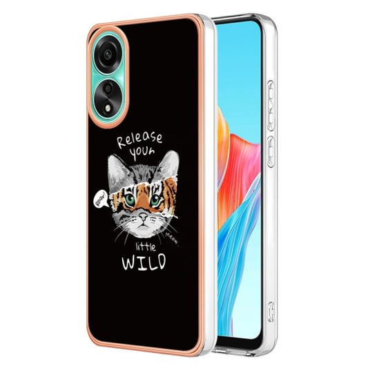 For OPPO A78 4G Electroplating Marble Dual-side IMD Phone Case(Natural Growth) - OPPO Cases by PMC Jewellery | Online Shopping South Africa | PMC Jewellery | Buy Now Pay Later Mobicred