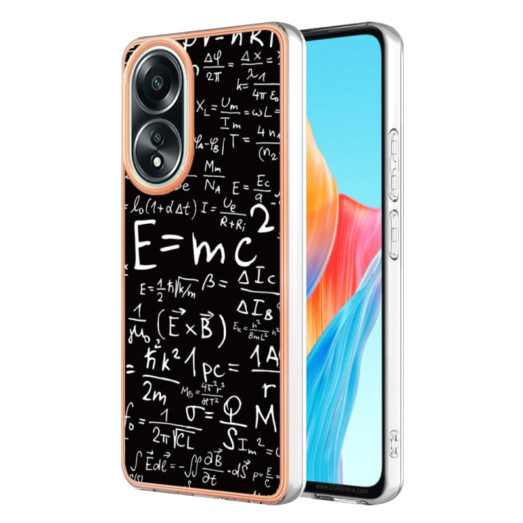 For OPPO A58 4G Electroplating Marble Dual-side IMD Phone Case(Equation) - OPPO Cases by PMC Jewellery | Online Shopping South Africa | PMC Jewellery | Buy Now Pay Later Mobicred