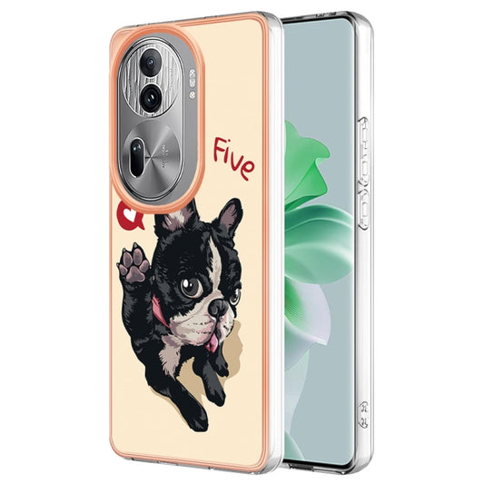 For OPPO Reno11 Pro 5G Global Electroplating Marble Dual-side IMD Phone Case(Lucky Dog) - Reno11 Pro Cases by PMC Jewellery | Online Shopping South Africa | PMC Jewellery | Buy Now Pay Later Mobicred