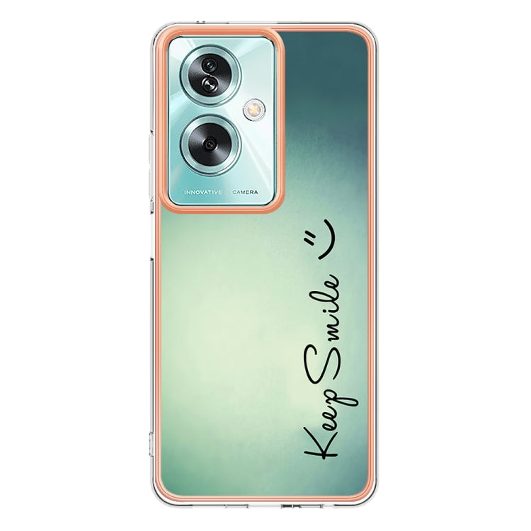 For OPPO A79 5G Global Electroplating Marble Dual-side IMD Phone Case(Smile) - OPPO Cases by PMC Jewellery | Online Shopping South Africa | PMC Jewellery | Buy Now Pay Later Mobicred