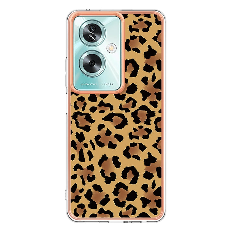 For OPPO A79 5G Global Electroplating Marble Dual-side IMD Phone Case(Leopard Print) - OPPO Cases by PMC Jewellery | Online Shopping South Africa | PMC Jewellery | Buy Now Pay Later Mobicred