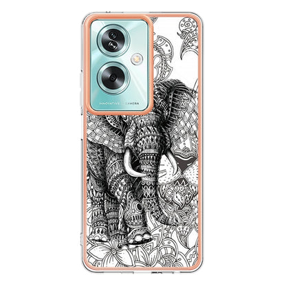 For OPPO A79 5G Global Electroplating Marble Dual-side IMD Phone Case(Totem Elephant) - OPPO Cases by PMC Jewellery | Online Shopping South Africa | PMC Jewellery | Buy Now Pay Later Mobicred