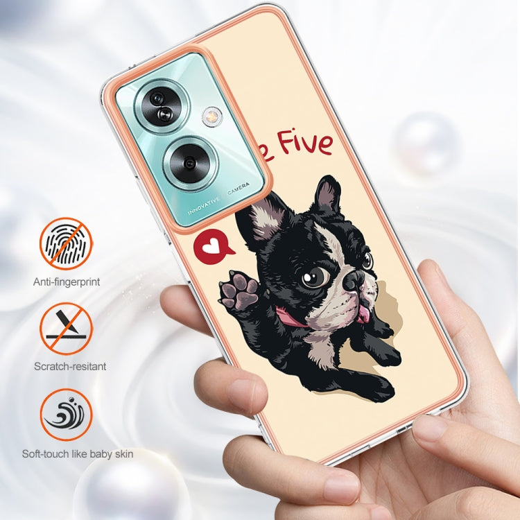 For OPPO A79 5G Global Electroplating Marble Dual-side IMD Phone Case(Lucky Dog) - OPPO Cases by PMC Jewellery | Online Shopping South Africa | PMC Jewellery | Buy Now Pay Later Mobicred