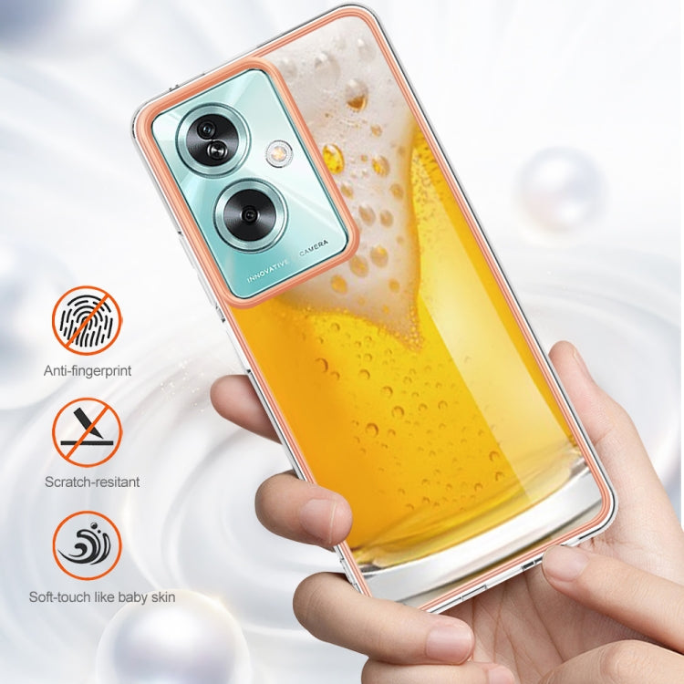 For OPPO A79 5G Global Electroplating Marble Dual-side IMD Phone Case(Draft Beer) - OPPO Cases by PMC Jewellery | Online Shopping South Africa | PMC Jewellery | Buy Now Pay Later Mobicred