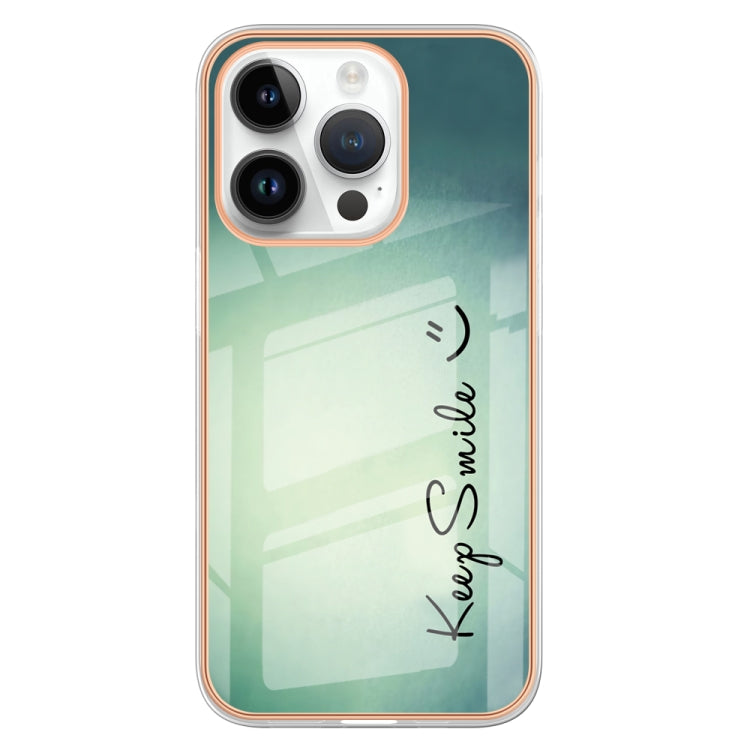 For iPhone 16 Pro Electroplating Marble Dual-side IMD Phone Case(Smile) - iPhone 16 Pro Cases by PMC Jewellery | Online Shopping South Africa | PMC Jewellery | Buy Now Pay Later Mobicred