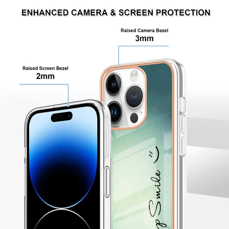 For iPhone 16 Pro Electroplating Marble Dual-side IMD Phone Case(Smile) - iPhone 16 Pro Cases by PMC Jewellery | Online Shopping South Africa | PMC Jewellery | Buy Now Pay Later Mobicred