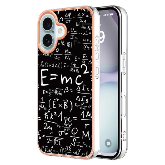 For iPhone 16 Plus Electroplating Marble Dual-side IMD Phone Case(Equation) - iPhone 16 Plus Cases by PMC Jewellery | Online Shopping South Africa | PMC Jewellery | Buy Now Pay Later Mobicred