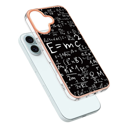 For iPhone 16 Plus Electroplating Marble Dual-side IMD Phone Case(Equation) - iPhone 16 Plus Cases by PMC Jewellery | Online Shopping South Africa | PMC Jewellery | Buy Now Pay Later Mobicred