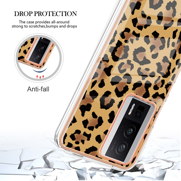 For Xiaomi Poco F5 Pro 5G / Redmi K60 Electroplating Marble Dual-side IMD Phone Case(Leopard Print) - Xiaomi Cases by PMC Jewellery | Online Shopping South Africa | PMC Jewellery | Buy Now Pay Later Mobicred