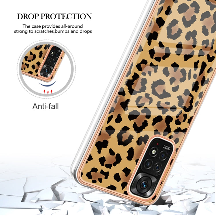 For Xiaomi Redmi Note 11s / Note 11 4G Electroplating Marble Dual-side IMD Phone Case(Leopard Print) - Xiaomi Cases by PMC Jewellery | Online Shopping South Africa | PMC Jewellery | Buy Now Pay Later Mobicred