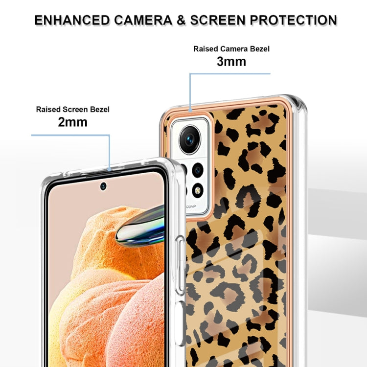 For Xiaomi Redmi Note 12 Pro 4G Global Electroplating Marble Dual-side IMD Phone Case(Leopard Print) - Xiaomi Cases by PMC Jewellery | Online Shopping South Africa | PMC Jewellery | Buy Now Pay Later Mobicred