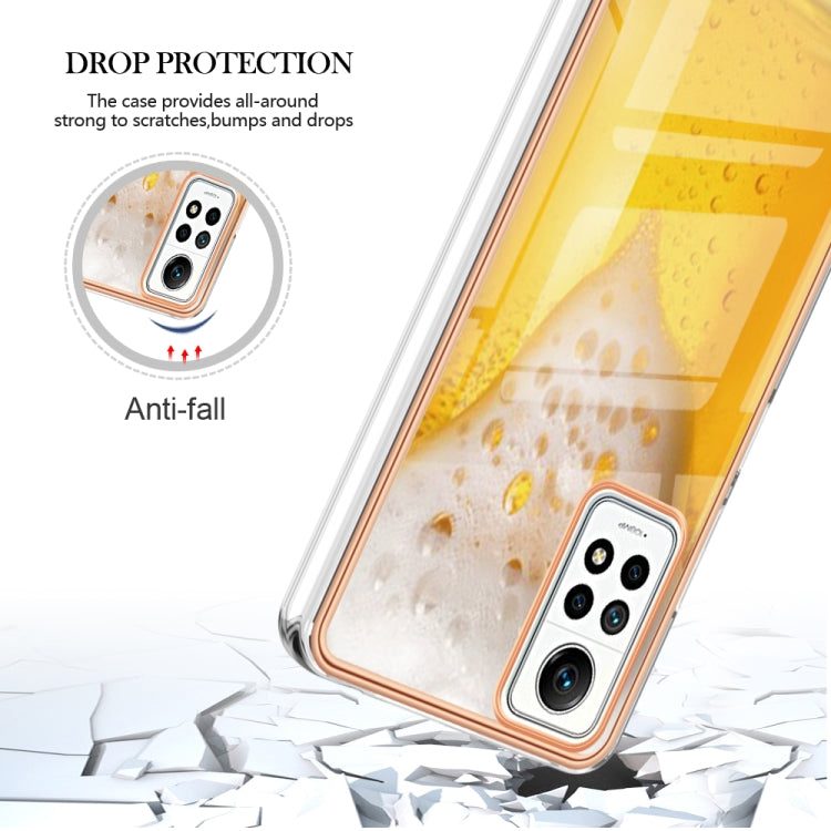 For Xiaomi Redmi Note 12 Pro 4G Global Electroplating Marble Dual-side IMD Phone Case(Draft Beer) - Xiaomi Cases by PMC Jewellery | Online Shopping South Africa | PMC Jewellery | Buy Now Pay Later Mobicred