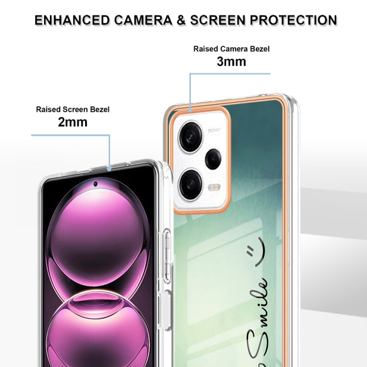 For Xiaomi Redmi Note 12 Pro 5G Global Electroplating Marble Dual-side IMD Phone Case(Smile) - Xiaomi Cases by PMC Jewellery | Online Shopping South Africa | PMC Jewellery | Buy Now Pay Later Mobicred