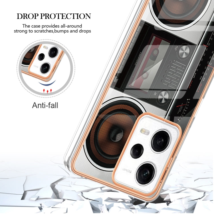 For Xiaomi Redmi Note 12 Pro 5G Global Electroplating Marble Dual-side IMD Phone Case(Retro Radio) - Xiaomi Cases by PMC Jewellery | Online Shopping South Africa | PMC Jewellery | Buy Now Pay Later Mobicred