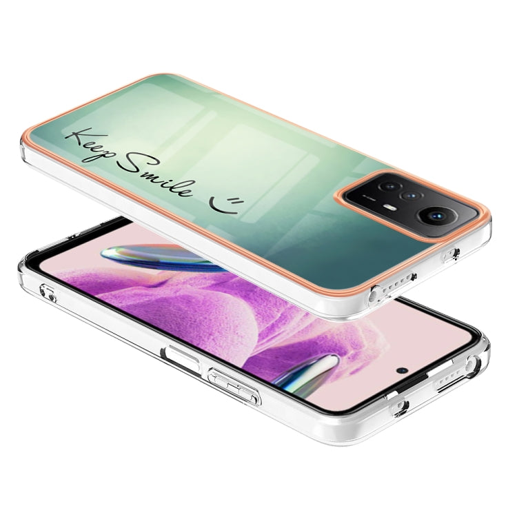 Xiaomi Redmi Note 12S 4G Electroplating Marble Dual-side IMD Phone Case(Smile) - Xiaomi Cases by PMC Jewellery | Online Shopping South Africa | PMC Jewellery | Buy Now Pay Later Mobicred