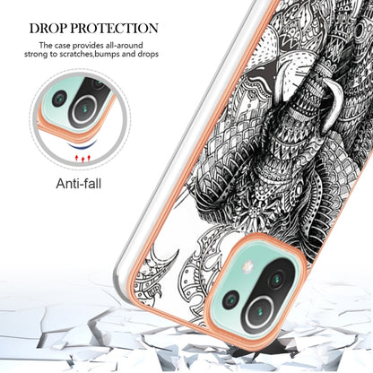 For Xiaomi 11 Lite Electroplating Marble Dual-side IMD Phone Case(Totem Elephant) - Xiaomi Cases by PMC Jewellery | Online Shopping South Africa | PMC Jewellery | Buy Now Pay Later Mobicred