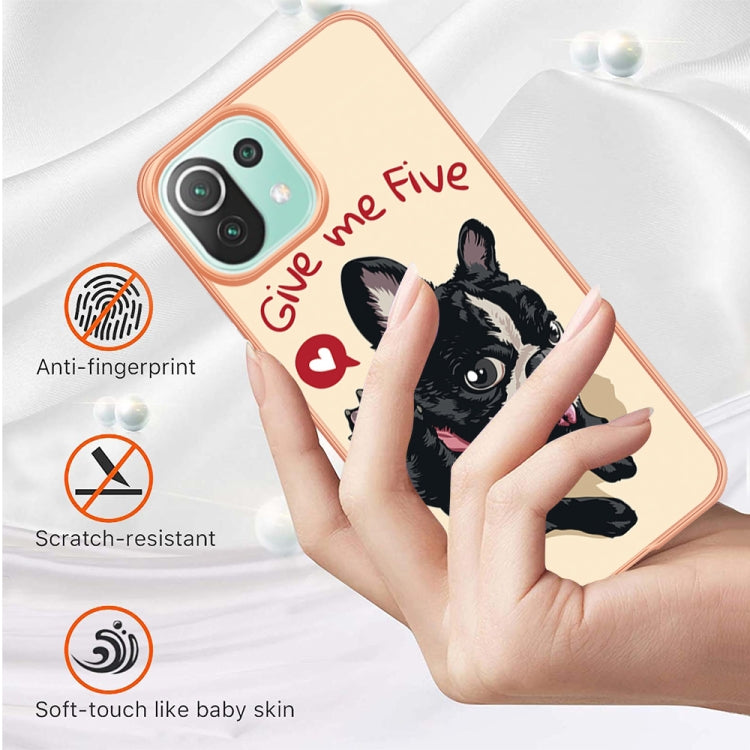 For Xiaomi 11 Lite Electroplating Marble Dual-side IMD Phone Case(Lucky Dog) - Xiaomi Cases by PMC Jewellery | Online Shopping South Africa | PMC Jewellery | Buy Now Pay Later Mobicred