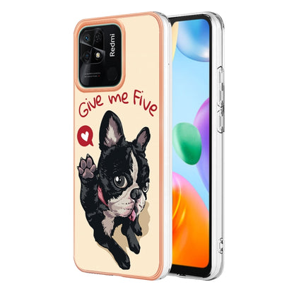 For Xiaomi Redmi 10C Electroplating Marble Dual-side IMD Phone Case(Lucky Dog) - Xiaomi Cases by PMC Jewellery | Online Shopping South Africa | PMC Jewellery | Buy Now Pay Later Mobicred