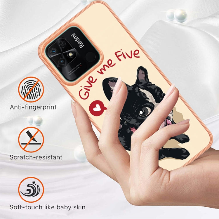 For Xiaomi Redmi 10C Electroplating Marble Dual-side IMD Phone Case(Lucky Dog) - Xiaomi Cases by PMC Jewellery | Online Shopping South Africa | PMC Jewellery | Buy Now Pay Later Mobicred