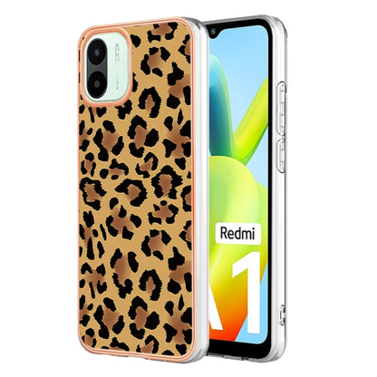 For Xiaomi Redmi A1 Electroplating Marble Dual-side IMD Phone Case(Leopard Print) - Xiaomi Cases by PMC Jewellery | Online Shopping South Africa | PMC Jewellery | Buy Now Pay Later Mobicred