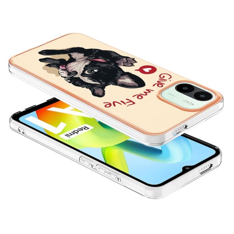 For Xiaomi Redmi A1 Electroplating Marble Dual-side IMD Phone Case(Lucky Dog) - Xiaomi Cases by PMC Jewellery | Online Shopping South Africa | PMC Jewellery | Buy Now Pay Later Mobicred