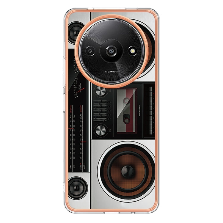 For Xiaomi Redmi A3 Electroplating Marble Dual-side IMD Phone Case(Retro Radio) - Xiaomi Cases by PMC Jewellery | Online Shopping South Africa | PMC Jewellery | Buy Now Pay Later Mobicred