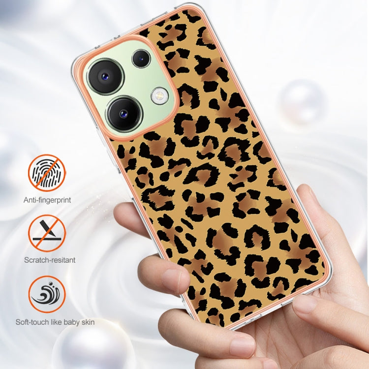 For Xiaomi Redmi Note 13 4G Global Electroplating Marble Dual-side IMD Phone Case(Leopard Print) - Note 13 Cases by PMC Jewellery | Online Shopping South Africa | PMC Jewellery | Buy Now Pay Later Mobicred