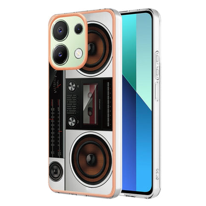 For Xiaomi Redmi Note 13 4G Global Electroplating Marble Dual-side IMD Phone Case(Retro Radio) - Note 13 Cases by PMC Jewellery | Online Shopping South Africa | PMC Jewellery | Buy Now Pay Later Mobicred