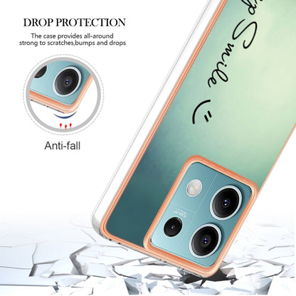 For Xiaomi Redmi Note 13 5G Electroplating Marble Dual-side IMD Phone Case(Smile) - Note 13 Cases by PMC Jewellery | Online Shopping South Africa | PMC Jewellery | Buy Now Pay Later Mobicred