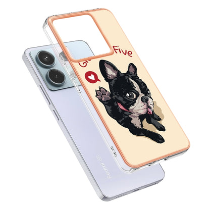 For Xiaomi Redmi Note 13 Pro 5G Global Electroplating Marble Dual-side IMD Phone Case(Lucky Dog) - Note 13 Pro Cases by PMC Jewellery | Online Shopping South Africa | PMC Jewellery | Buy Now Pay Later Mobicred