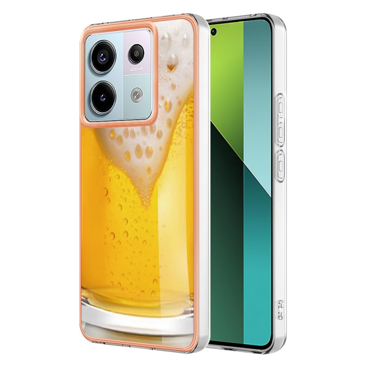 For Xiaomi Redmi Note 13 Pro 5G Global Electroplating Marble Dual-side IMD Phone Case(Draft Beer) - Note 13 Pro Cases by PMC Jewellery | Online Shopping South Africa | PMC Jewellery | Buy Now Pay Later Mobicred