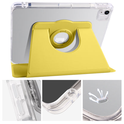 For iPad Air 11 2024 Clear Acrylic 360 Rotation Detachable Leather Tablet Case(Yellow) - iPad Air 11 2024 Cases by PMC Jewellery | Online Shopping South Africa | PMC Jewellery | Buy Now Pay Later Mobicred