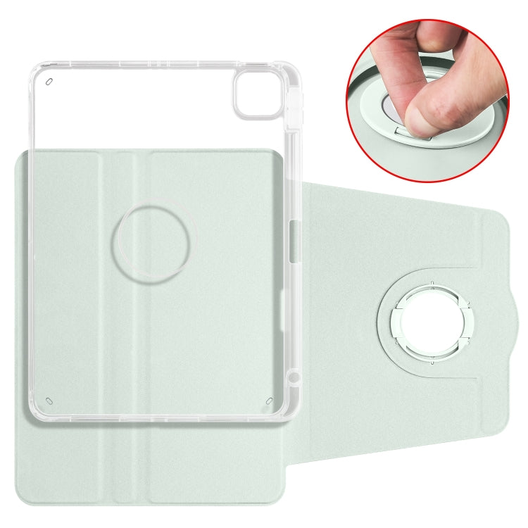 For iPad Air 13 2025 / 2024 Clear Acrylic 360 Rotation Detachable Leather Tablet Case(Light Green) - iPad Air 13 2025 / 2024 Cases by PMC TechLife | Online Shopping South Africa | PMC TechLife | Buy Now Pay Later Mobicred