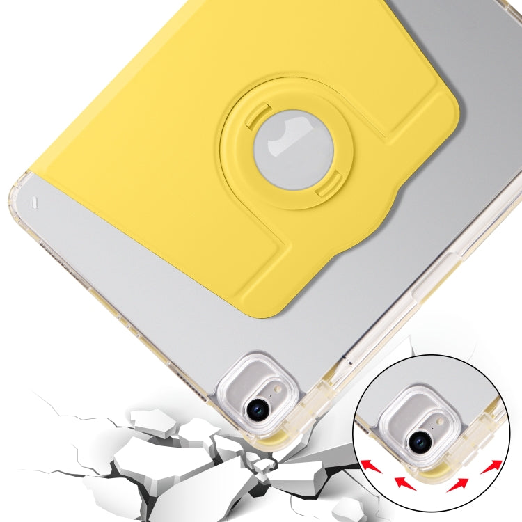 For iPad Pro 11 2024 Clear Acrylic 360 Rotation Detachable Leather Tablet Case(Yellow) - iPad Pro 11 2024 Cases by PMC Jewellery | Online Shopping South Africa | PMC Jewellery | Buy Now Pay Later Mobicred