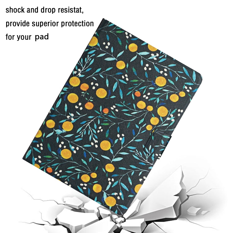 For Amazon Kindle Fire Max 11 Colored Drawing Flower Smart Leather Tablet Case(Yellow Fruit) - Amazon by PMC TechLife | Online Shopping South Africa | PMC TechLife | Buy Now Pay Later Mobicred