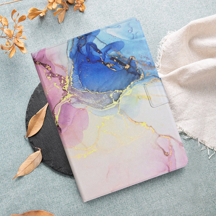 For Amazon Kindle Fire Max 11 Colored Drawing Marble Smart Leather Tablet Case(Pink Blue) - Amazon by PMC TechLife | Online Shopping South Africa | PMC TechLife | Buy Now Pay Later Mobicred