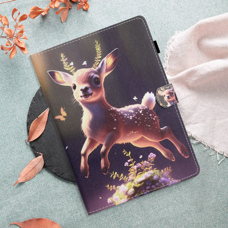 For Amazon Kindle Fire Max 11 Coloured Drawing Stitching Smart Leather Tablet Case(Little Deer) - Amazon by PMC TechLife | Online Shopping South Africa | PMC TechLife | Buy Now Pay Later Mobicred