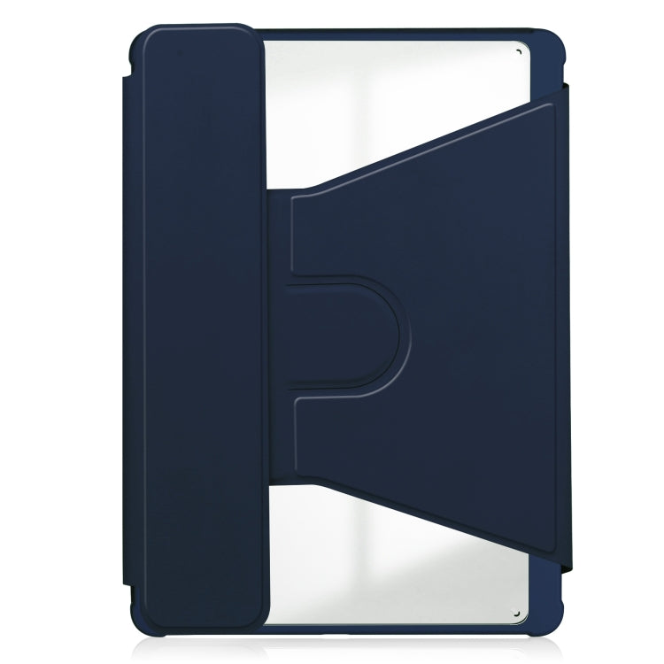 For Samsung Galaxy Tab S9 FE+ 360 Rotation Transparent Smart Leather Case with Keyboard(Dark Blue) - Galaxy Tab S9 FE+ by PMC TechLife | Online Shopping South Africa | PMC TechLife