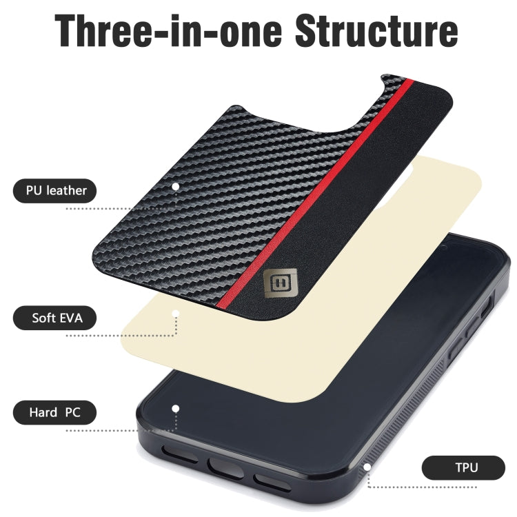 For OPPO Find N3 Flip LC.IMEEKE 3 in 1 Carbon Fiber Texture Shockproof Phone Case(Black) - OPPO Cases by LC.IMEEKE | Online Shopping South Africa | PMC TechLife | Buy Now Pay Later Mobicred