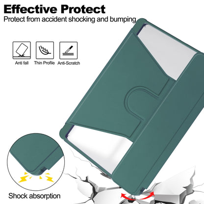 For Samsung Galaxy Tab S9 360 Rotation Transparent Smart Leather Case(Dark Green) - Galaxy Tab S9 Cases by PMC Jewellery | Online Shopping South Africa | PMC Jewellery | Buy Now Pay Later Mobicred