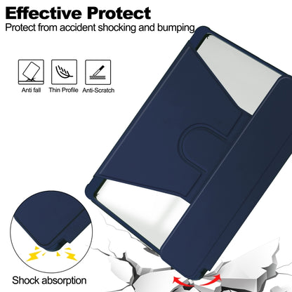 For Samsung Galaxy Tab S9 360 Rotation Transparent Smart Leather Case(Dark Blue) - Galaxy Tab S9 Cases by PMC Jewellery | Online Shopping South Africa | PMC Jewellery | Buy Now Pay Later Mobicred