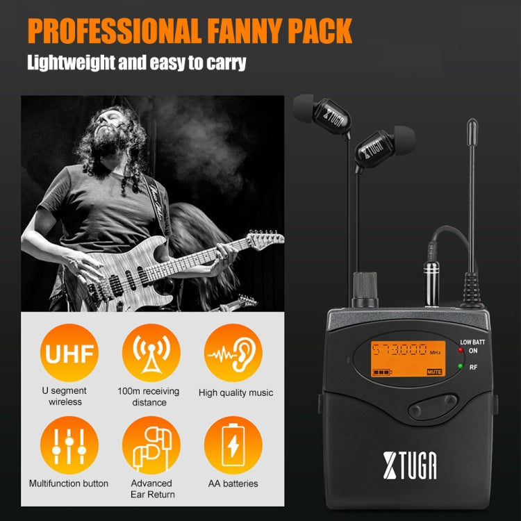 XTUGA RW2080 UHF Wireless Stage Singer In-Ear Monitor System 4 BodyPacks(EU Plug) - Microphone by XTUGA | Online Shopping South Africa | PMC Jewellery | Buy Now Pay Later Mobicred