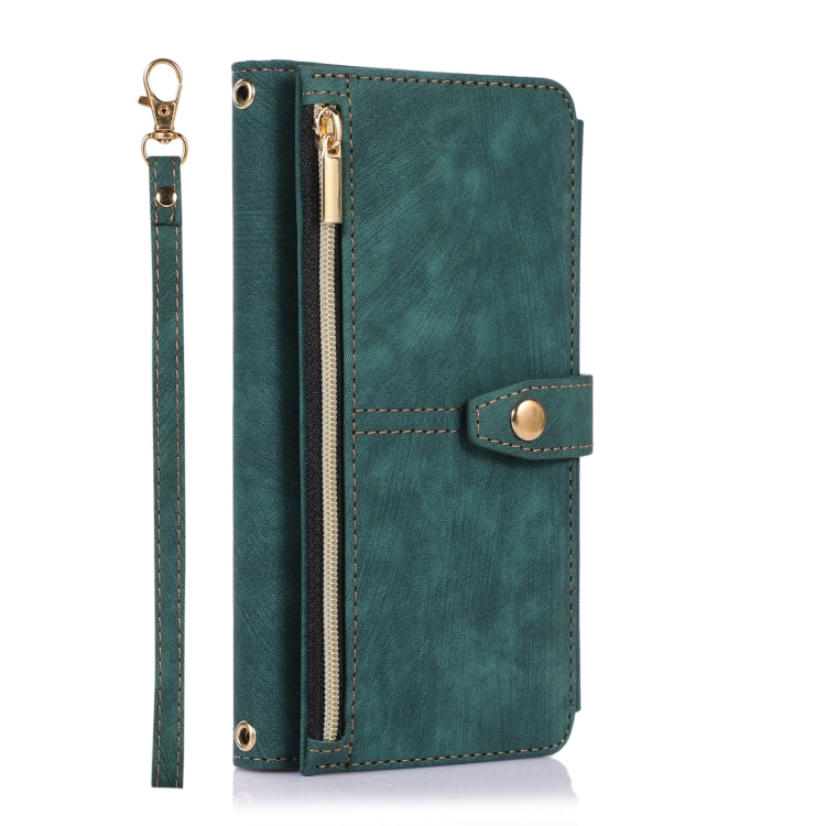 For Google Pixel 7 Dream 9-Card Wallet Zipper Bag Leather Phone Case(Green) - Google Cases by PMC TechLife | Online Shopping South Africa | PMC TechLife | Buy Now Pay Later Mobicred