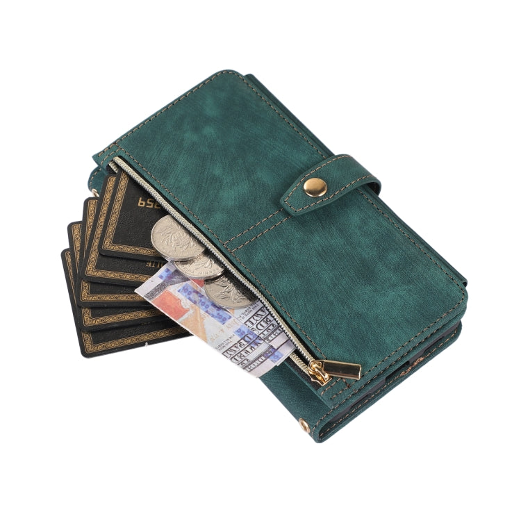 For Google Pixel 7 Dream 9-Card Wallet Zipper Bag Leather Phone Case(Green) - Google Cases by PMC Jewellery | Online Shopping South Africa | PMC Jewellery | Buy Now Pay Later Mobicred