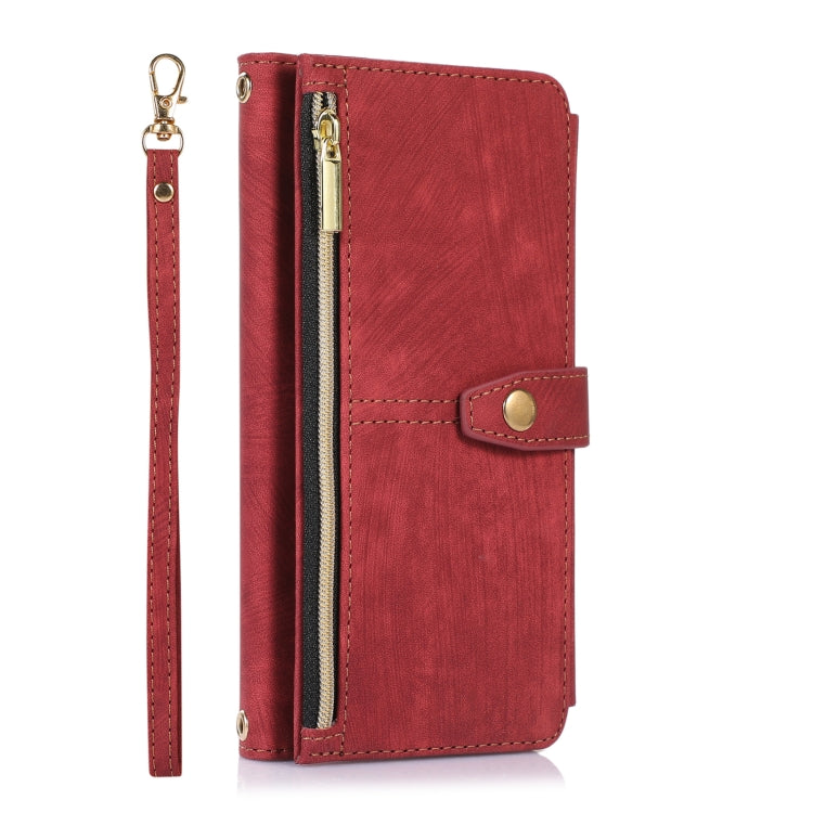 For Google Pixel 7 Dream 9-Card Wallet Zipper Bag Leather Phone Case(Red) - Google Cases by PMC Jewellery | Online Shopping South Africa | PMC Jewellery | Buy Now Pay Later Mobicred